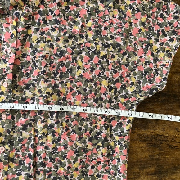 Nine West Pink and Green Puff Sleeve Button Down Blouse - Picture 9 of 9